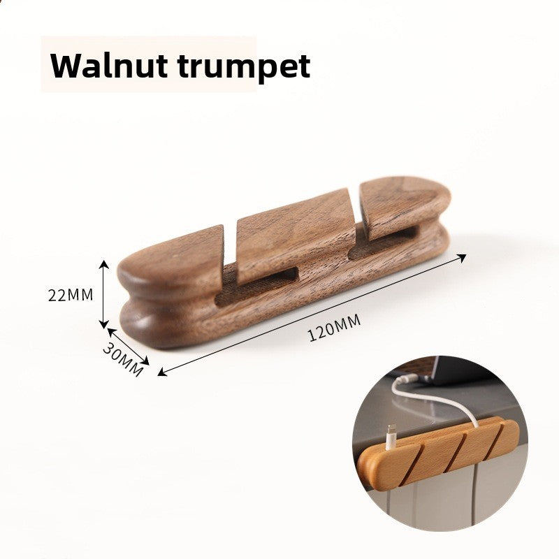 Solid Wood Cable Organizer with Magnetic Charging Hub