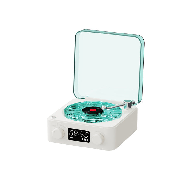 Retro Wireless Bluetooth Speaker with White Noise Clock Projection Light