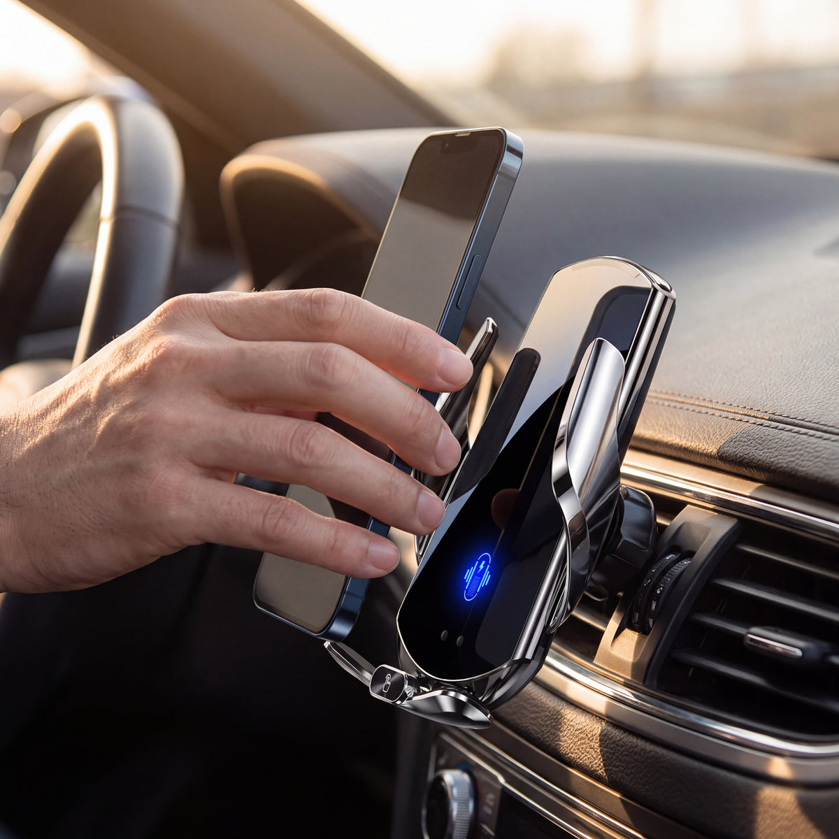 Magnetic Wireless Car Charger Mount, 15W Fast Charging Air Vent Phone Holder with Smart Sensor