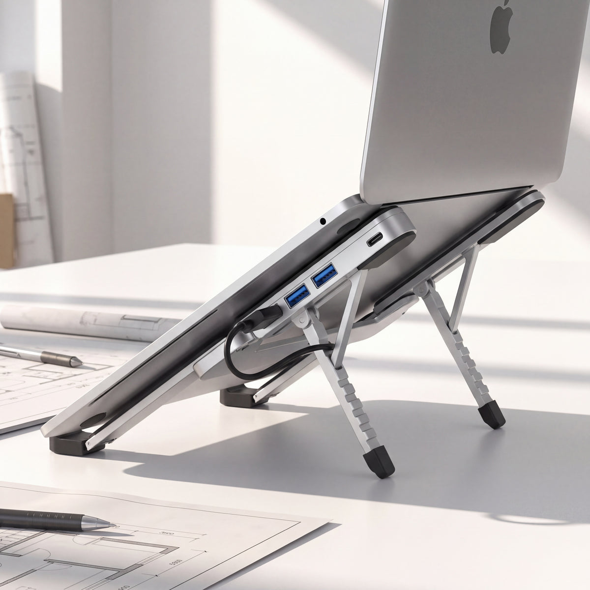 Foldable Laptop Stand with USB 3.0 Hub