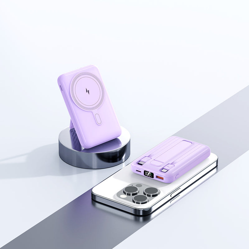 Magnetic wireless charging portable battery
