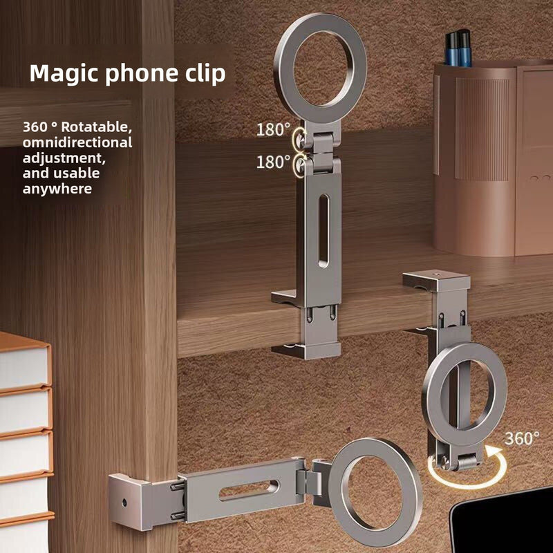 Magnetic Phone Holder Magsafe Compatible 360 Degree Rotating Foldable Desktop Stand