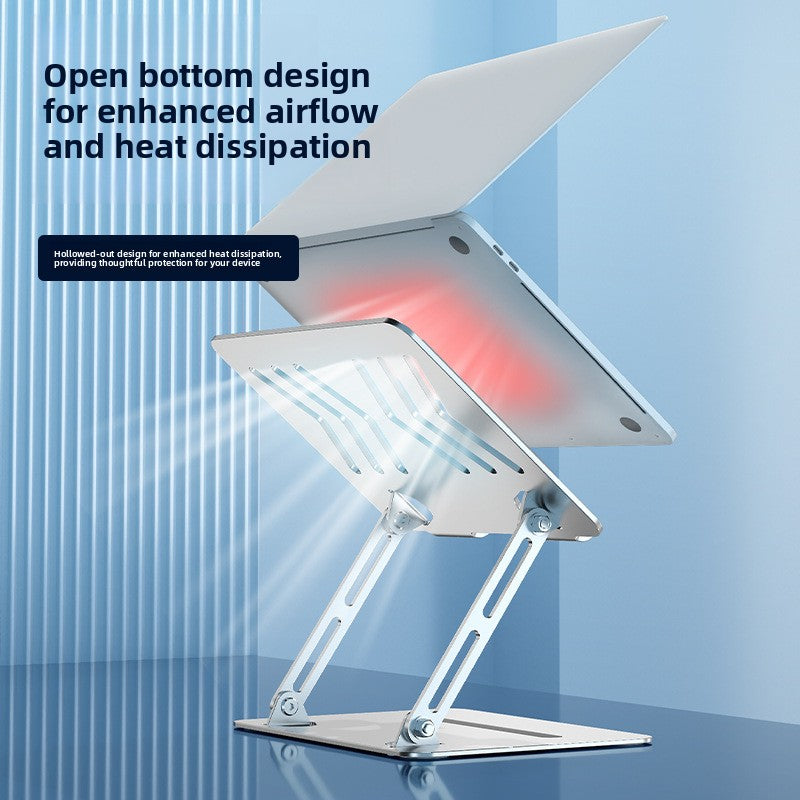 Foldable Metal Laptop Stand Portable Height Adjustable Cooling Holder for Tablets and Notebooks up to 17 Inches