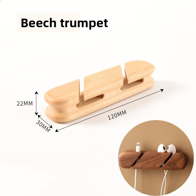Solid Wood Cable Organizer with Magnetic Charging Hub
