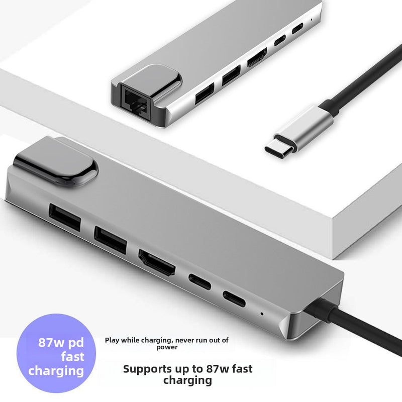 Type-C 6-in-1 USB 3.0 Hub with 4K HDMI Ethernet PD Charging