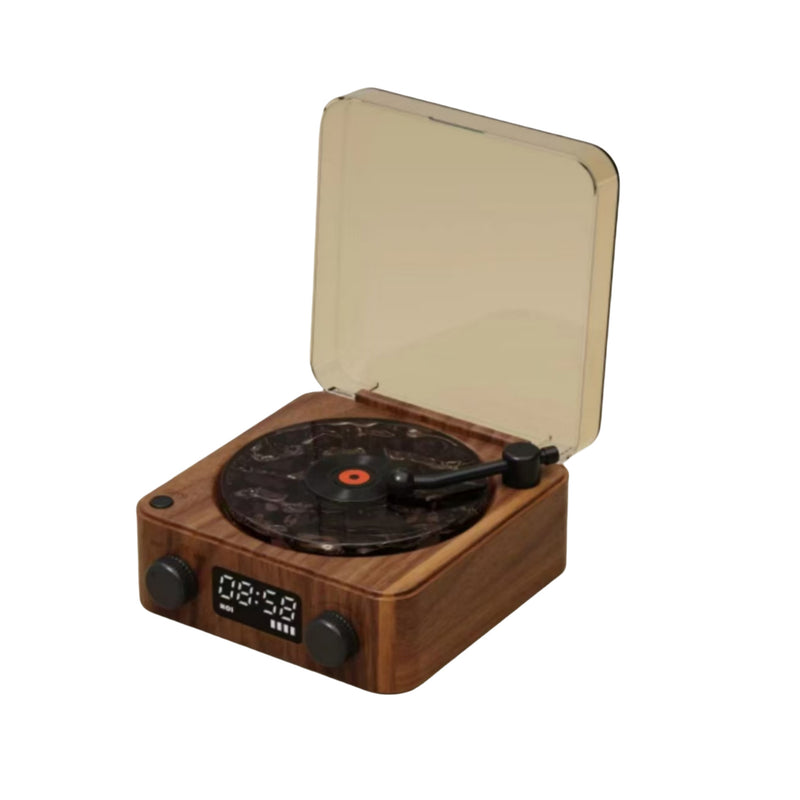 Retro Wireless Bluetooth Speaker with White Noise Clock Projection Light