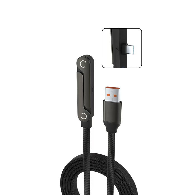 2-in-1 240W Fast Charging Cable with Phone Holder, 1.5m Durable Zinc Alloy Cable