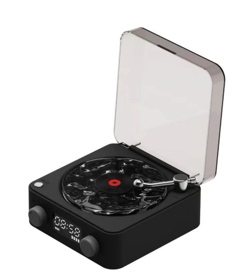 Retro Wireless Bluetooth Speaker with White Noise Clock Projection Light