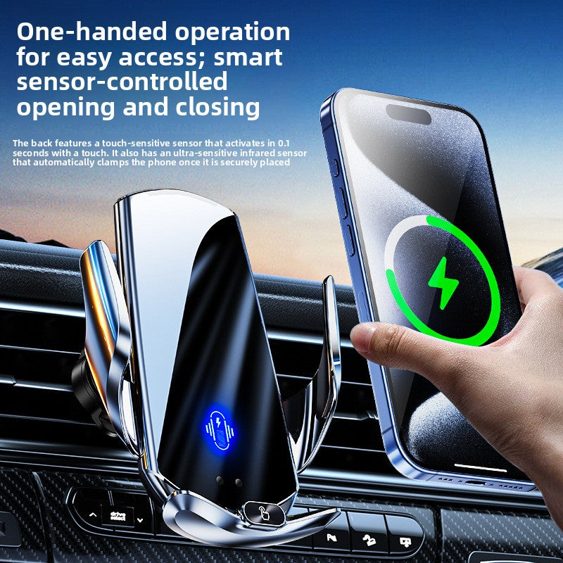 Magnetic Wireless Car Charger Mount, 15W Fast Charging Air Vent Phone Holder with Smart Sensor