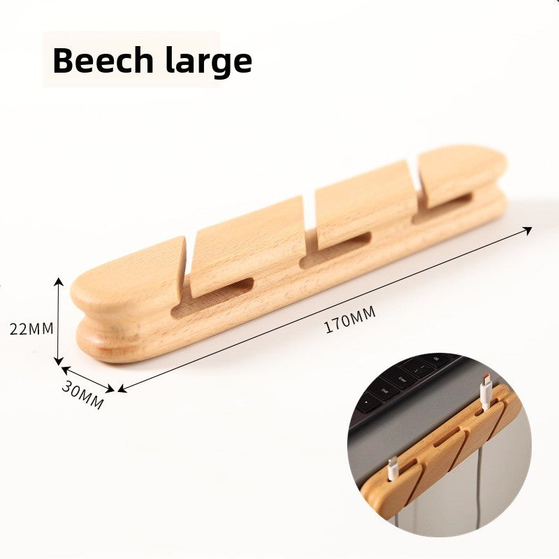 Solid Wood Cable Organizer with Magnetic Charging Hub
