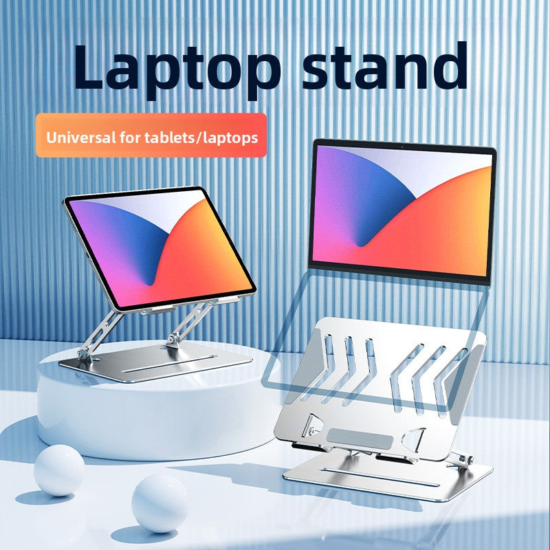 Foldable Metal Laptop Stand Portable Height Adjustable Cooling Holder for Tablets and Notebooks up to 17 Inches