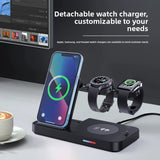 Foldable Fast-Charging Three-In-One Wireless Charger