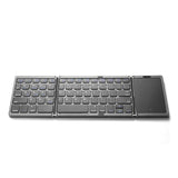 Tri-Fold Bluetooth Keyboard with Touchpad, 64-Key Rechargeable Wireless Keyboard
