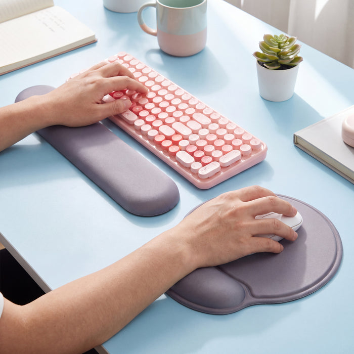 Ergonomic Slow-Rebound Foam Keyboard Wrist Rest and Mouse Pad Wrist Support Set