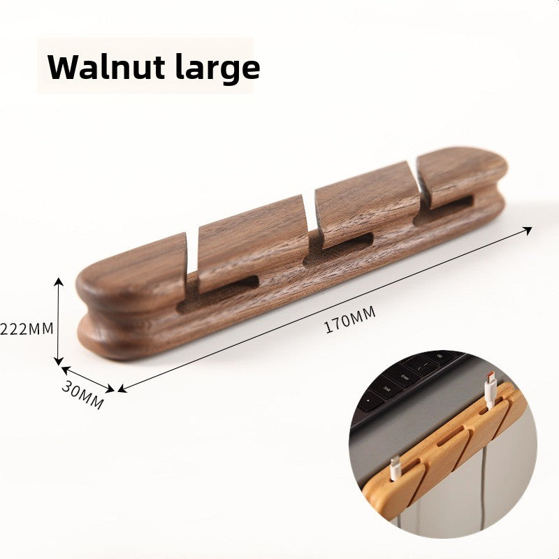 Solid Wood Cable Organizer with Magnetic Charging Hub