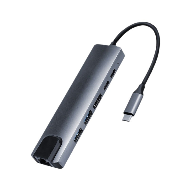 Type-C 6-in-1 USB 3.0 Hub with 4K HDMI Ethernet PD Charging