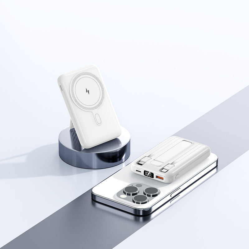 Magnetic wireless charging portable battery