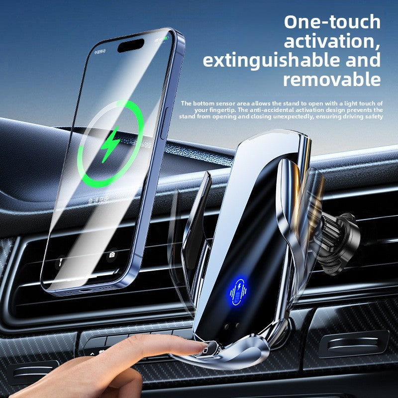 Magnetic Wireless Car Charger Mount, 15W Fast Charging Air Vent Phone Holder with Smart Sensor
