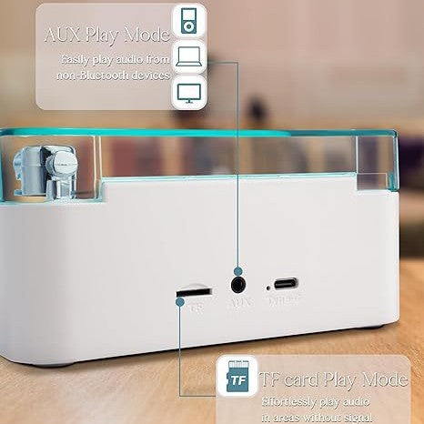 Retro Wireless Bluetooth Speaker with White Noise Clock Projection Light