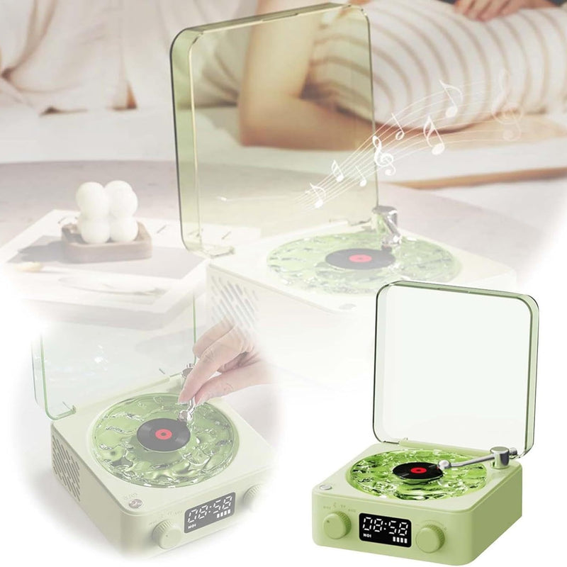 Retro Wireless Bluetooth Speaker with White Noise Clock Projection Light