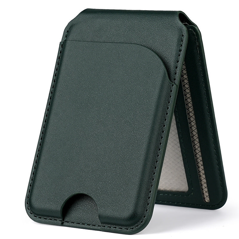 Magnetic leather stand card holder