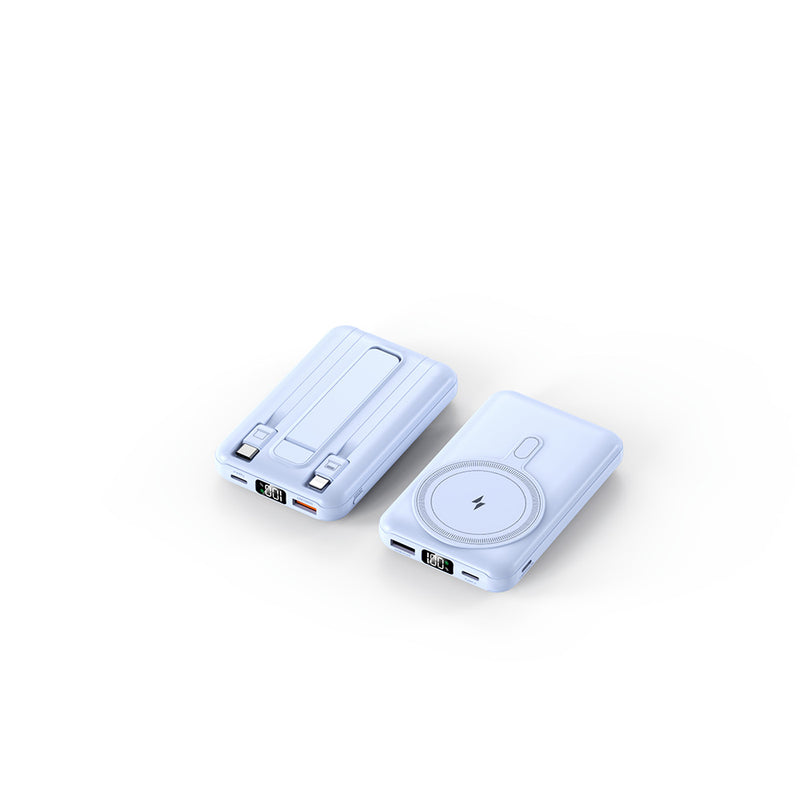 Magnetic wireless charging portable battery