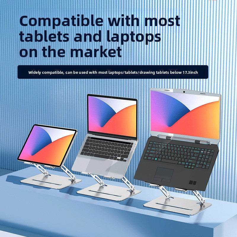 Foldable Metal Laptop Stand Portable Height Adjustable Cooling Holder for Tablets and Notebooks up to 17 Inches
