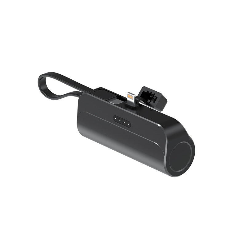 Mini Capsule Power Bank 5000mAh Portable Charger with Built-in Connector Keychain Emergency Battery Pack