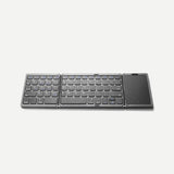 Tri-Fold Bluetooth Keyboard with Touchpad, 64-Key Rechargeable Wireless Keyboard